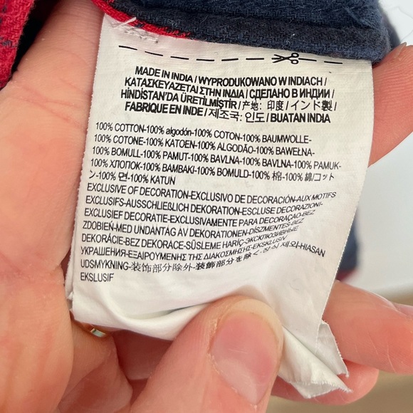 Vans Teens Navy and Red Plaid Button Down Shirt size XL - Picture 4 of 5